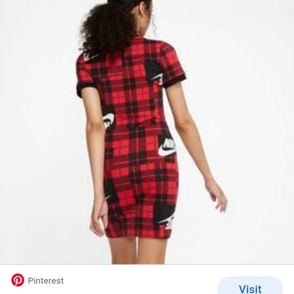 BNWT red plaid Nike dress. Buffalo plaid - Picture 5 of 6